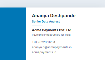 Visiting Card Maker: an example design
